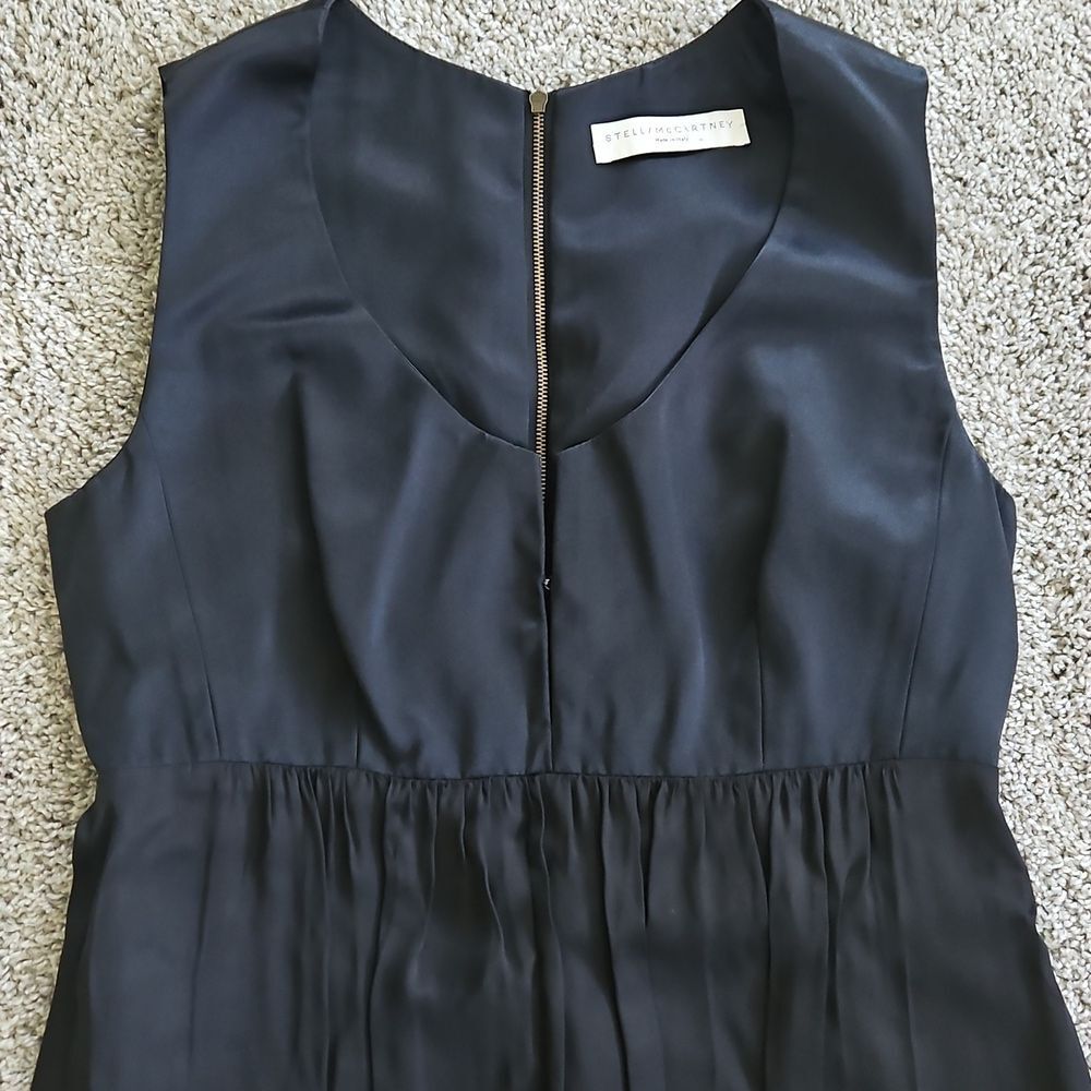 NWT Stella McCartney ITALIAN Silk Blend Cocktail Dress 40 Black - Picture 7 of 14